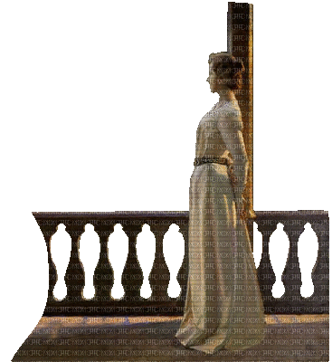 donna in terrazzo - Bezmaksas animēts GIF