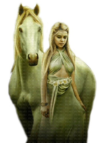fantasy woman and horse nataliplus - png ฟรี