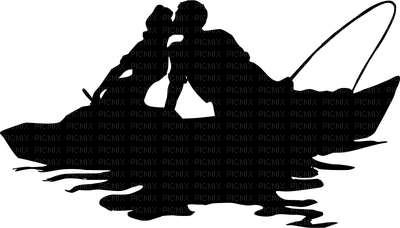 couple silhouette on boot - бесплатно png