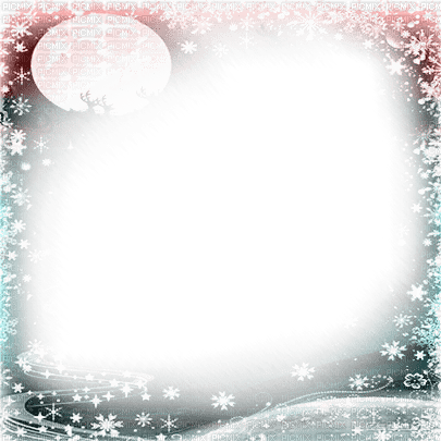soave frame winter fantasy moon pink teal - δωρεάν png