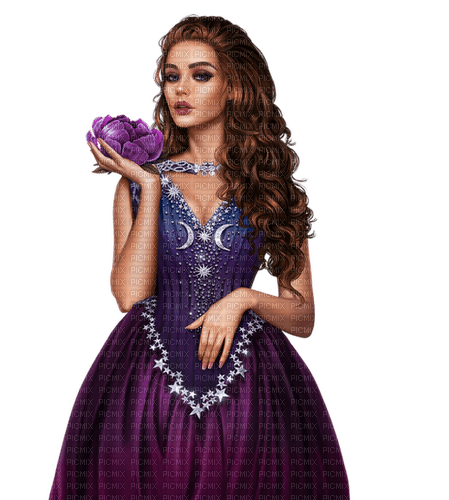 woman purple fantasy - gratis png