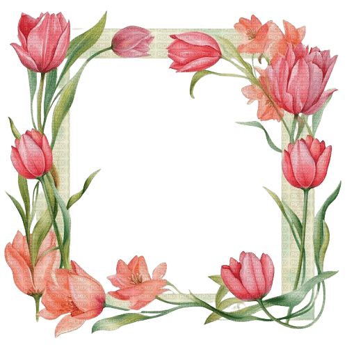 Easter.Frame.Tulips.Cadre.Victoriabea - PNG gratuit