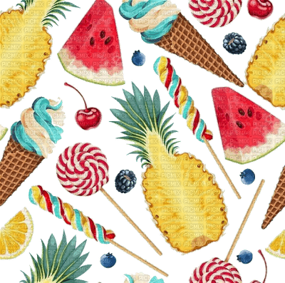 ice cream candy melon ananas berry fond background overlay deco tube  fruit früchte summer ete  fruits - 免费PNG