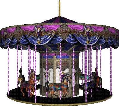 Carousel Karussell Carrousel kirmes funfair fête foraine deco tube gif anime animated animation - Bezmaksas animēts GIF