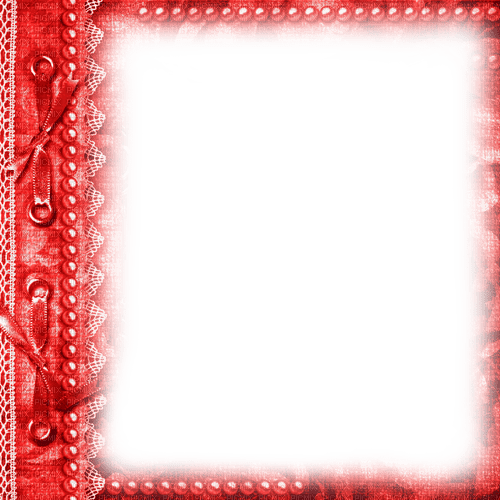 Frame.Pearls.Lace.Red - KittyKatLuv65 - ücretsiz png