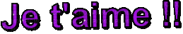 jtm je t'aime violet texte - Бесплатный анимированный гифка