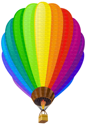 image encre montgolfière fantaisie ballon dirigeable arc en ciel edited by me - ingyenes png