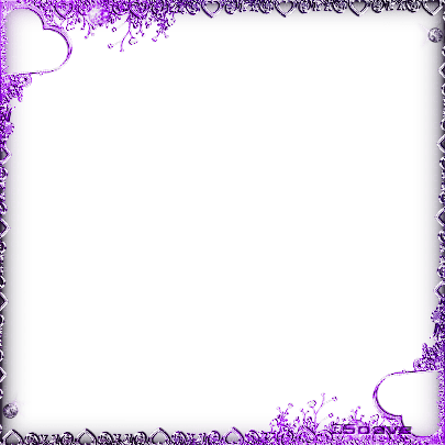 soave frame vintage art deco heart corner purple - png ฟรี