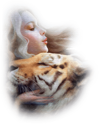 woman with tiger bp - δωρεάν png