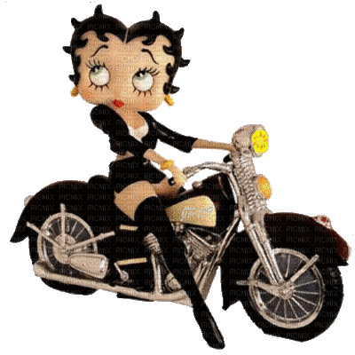 betty sur sa moto - Бесплатный анимированный гифка