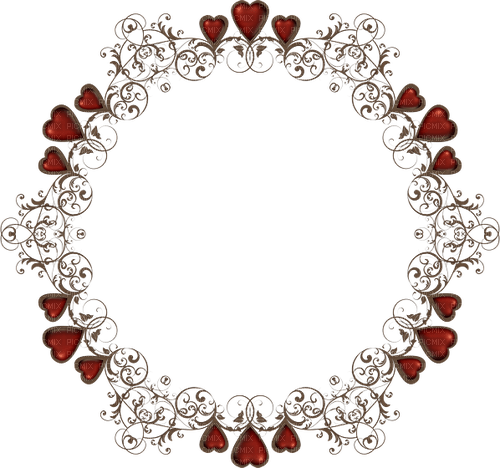 dolceluna steampunk circle frame heart red - 免费PNG
