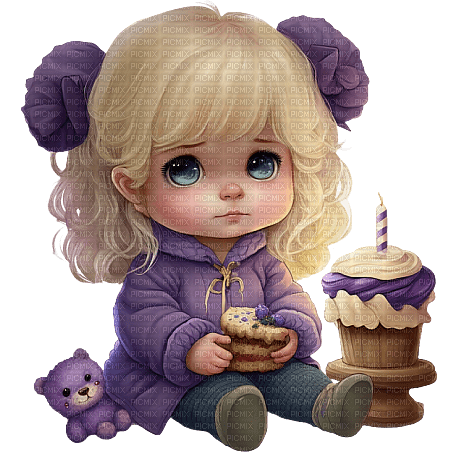 Cute Chibi Babies - Birthday - png gratuito