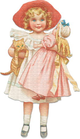 soave children girl vintage victorian doll spring - 免费PNG