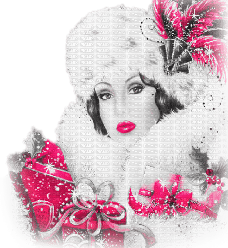soave woman vintage face christmas winter art deco - zdarma png