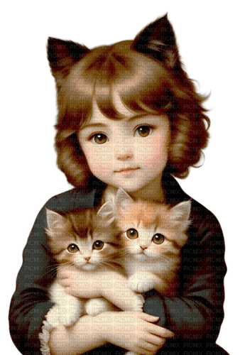 loly33 enfant chat - darmowe png