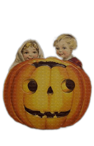 Halloween, Kinder, Paar, Kürbis - png grátis