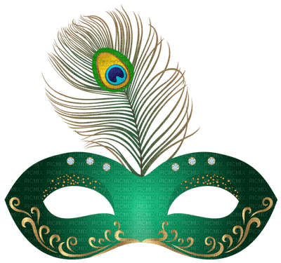 Kaz_Creations Peacock Feather Mask Colours - zdarma png