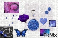 Bleu fleur couleur shamballas boucles oreilles  papilon fonds encres - 免费PNG