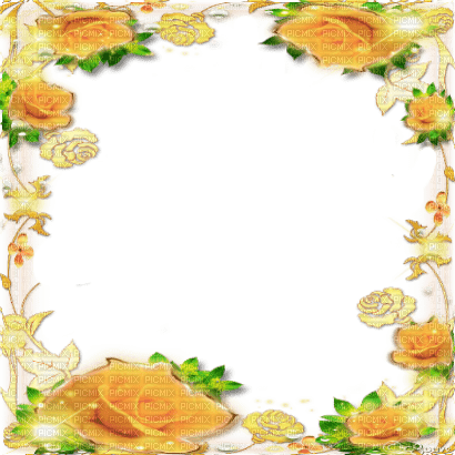 soave frame flowers vintage rose yellow green - kostenlos png