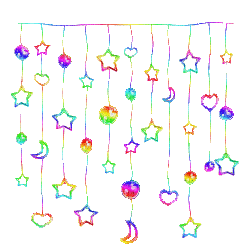 Stars.Moons.Hearts.Balls.Rainbow - Kostenlose animierte GIFs