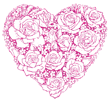 glitter roses heart - Free animated GIF