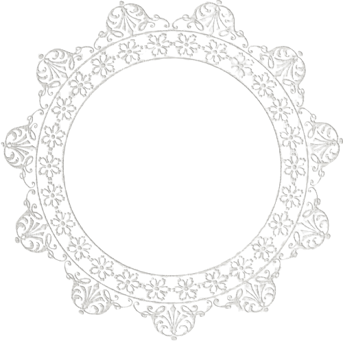 kikkapink lace circle vintage frame white - png gratuito