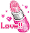 rouge à lèvres love - Bezmaksas animēts GIF