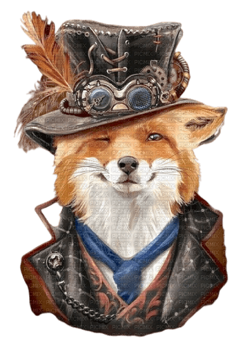 Steampunk fox - png gratuito