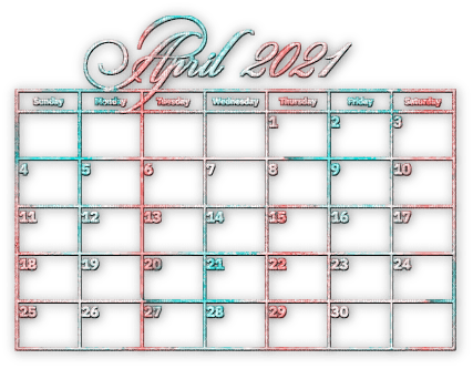 soave calendar deco april text 2021 - 無料png