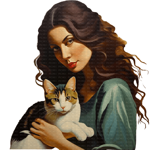 woman cat - δωρεάν png