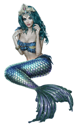 mermaid blue bp - бесплатно png