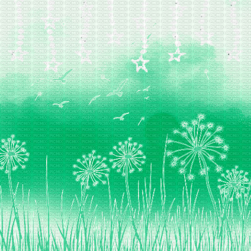 BG  flowers.stars..green.idca - Darmowy animowany GIF
