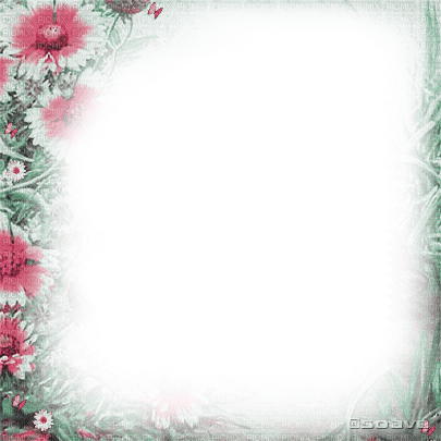 soave frame flowers spring  pink green - zadarmo png