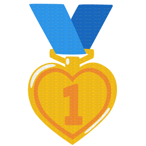 Emoji Kitchen gold medal heart - bezmaksas png