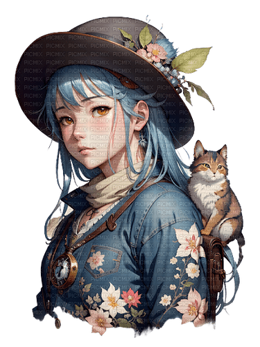 loly33 manga  fille chat - zdarma png