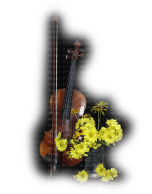 violon fleur jaune - фрее пнг