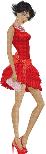 Femme  Rouge Rétro:) - zdarma png