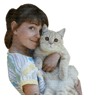 Kaz_Creations Baby Enfant Child Girl Holding Cat Kitten - darmowe png