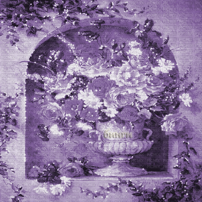 Y.A.M._Vintage flowers background purple - Animovaný GIF zadarmo