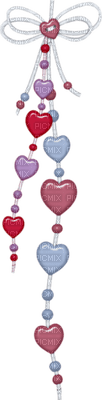 Kaz_Creations Deco Hanging Hearts Dangly Things Colours - Free PNG