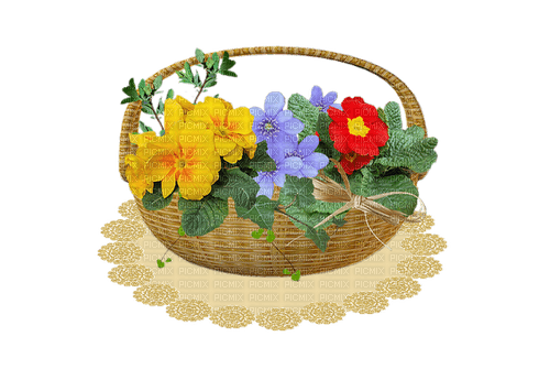 Frühling, Blumen, Korb - nemokama png