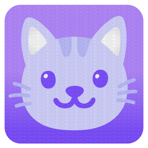 purple cat icon emoji emojikitchen - ücretsiz png