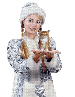 Kaz_Creations Woman Femme Winter Hat Cat Kitten  Girl - png gratis