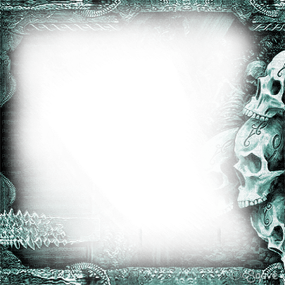 soave frame gothic skull teal - png gratis
