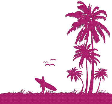 Kaz_Creations Beach Palm Trees - darmowe png