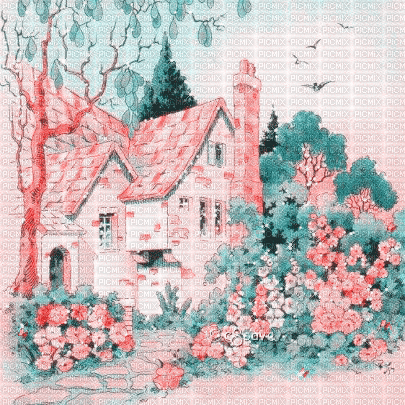 soave background animated vintage pink teal - 無料のアニメーション GIF