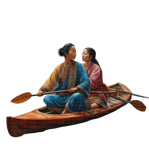 loly33 femme barque asiatique - png grátis
