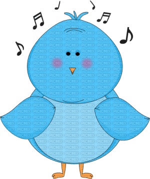 Kaz_Creations Cute Singing Blue Bird - ücretsiz png
