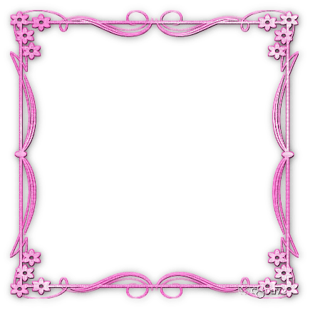 soave frame vintage art deco flowers corner pink - PNG gratuit