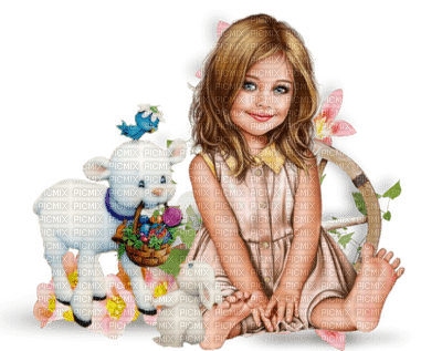 Kaz_Creations Easter Baby Enfant Child Girl Colours Colour-Child - PNG gratuit